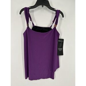 Miraclesuit Tankini Swim Top Bathing Suit Dazzle Purple Stretch Womens Size 10